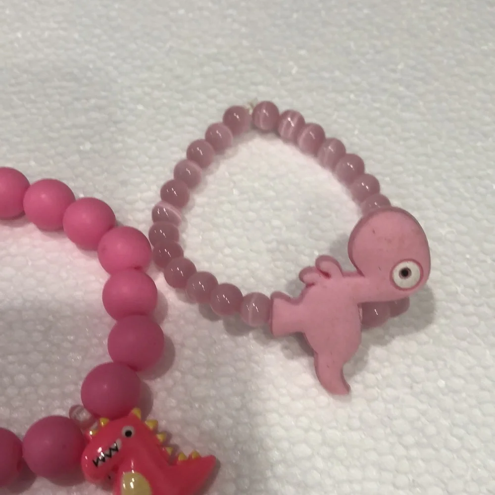 Pink Dinosaur Kids Bracelets